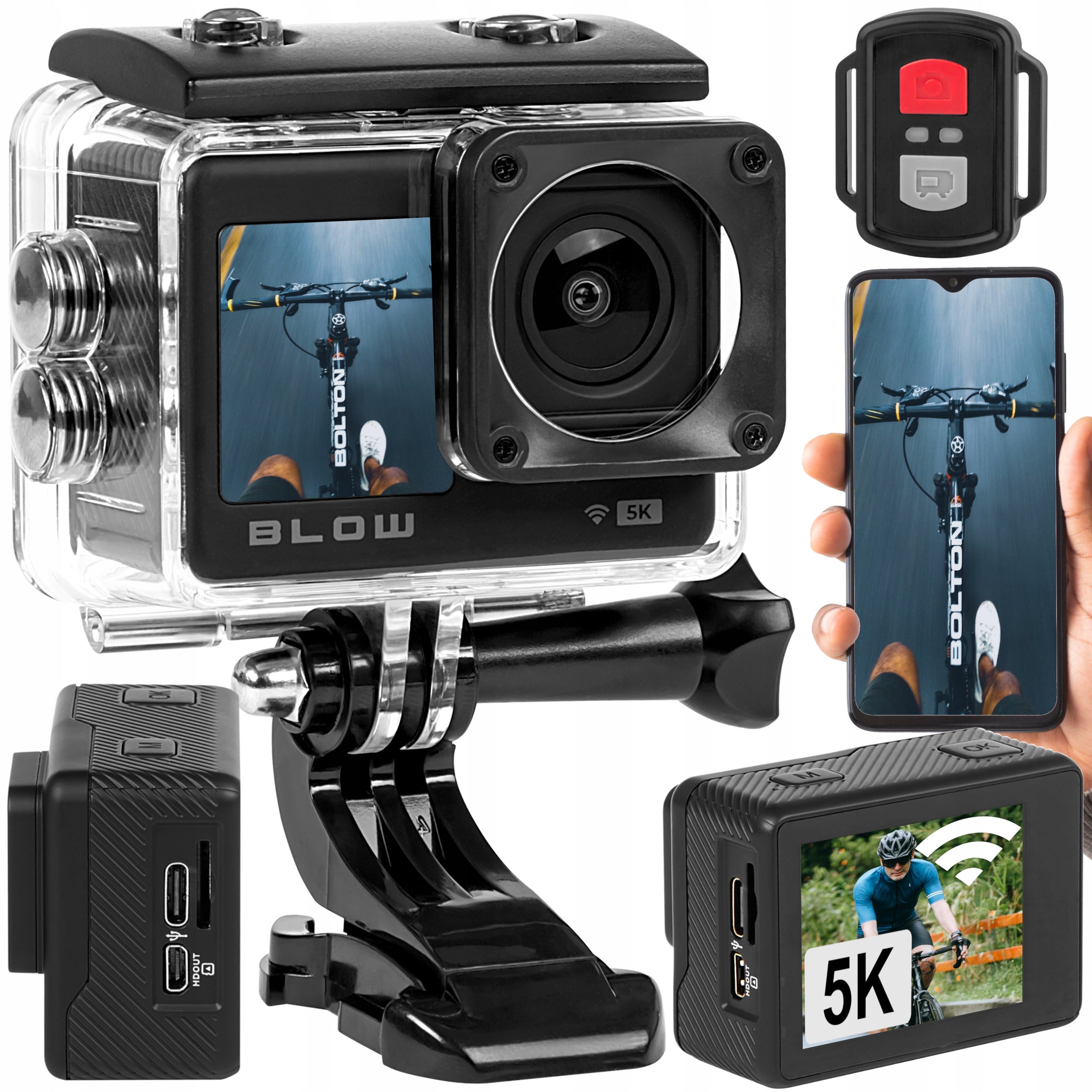SPORTS CAMERA GO PRO4U 4K WIFI USB UHD MICROPHONE REMOTE CONTROL HANDLES ACCESSORIES