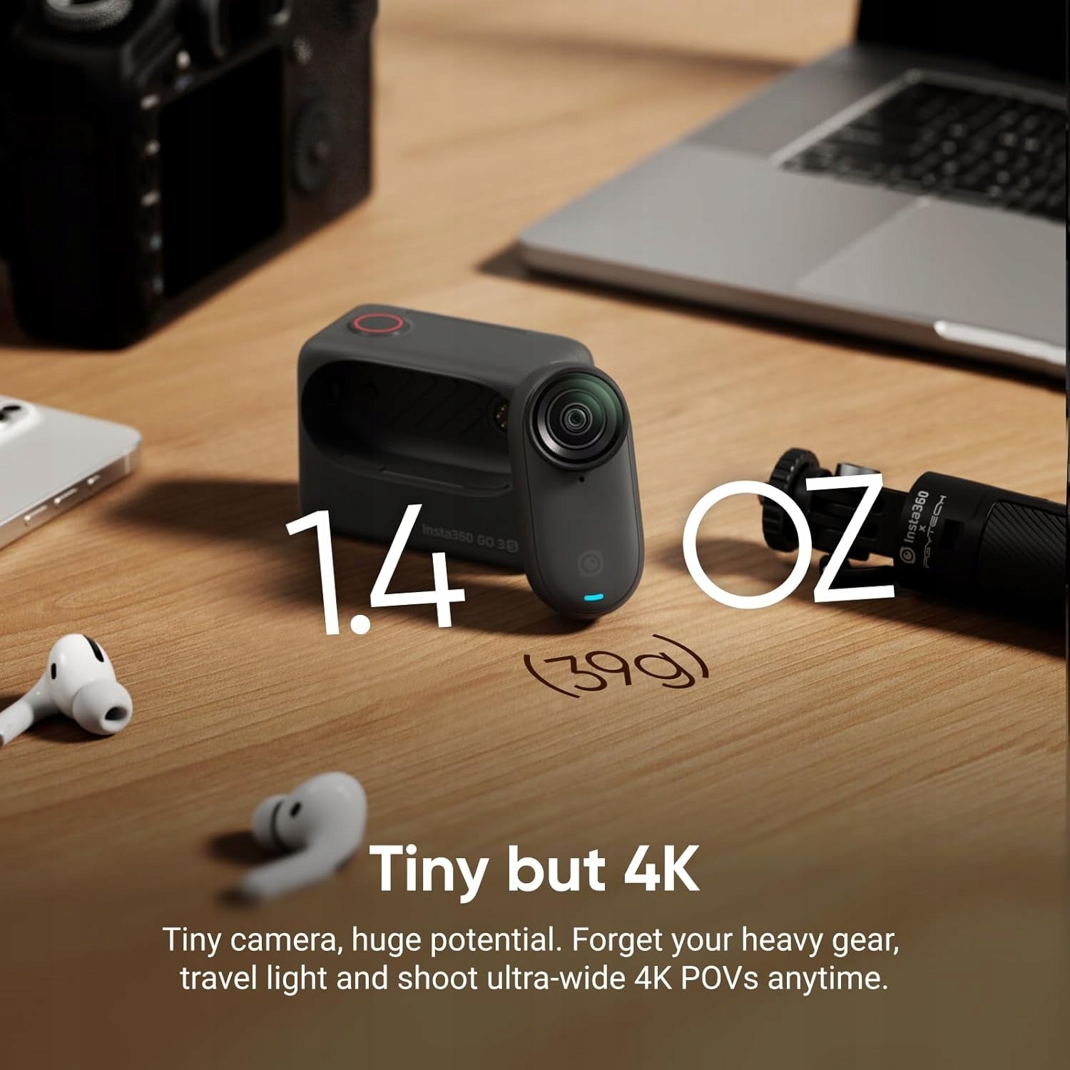 SPORTS CAMERA MINI 4K 64GB POV LIGHT WATERPROOF Packaging status original