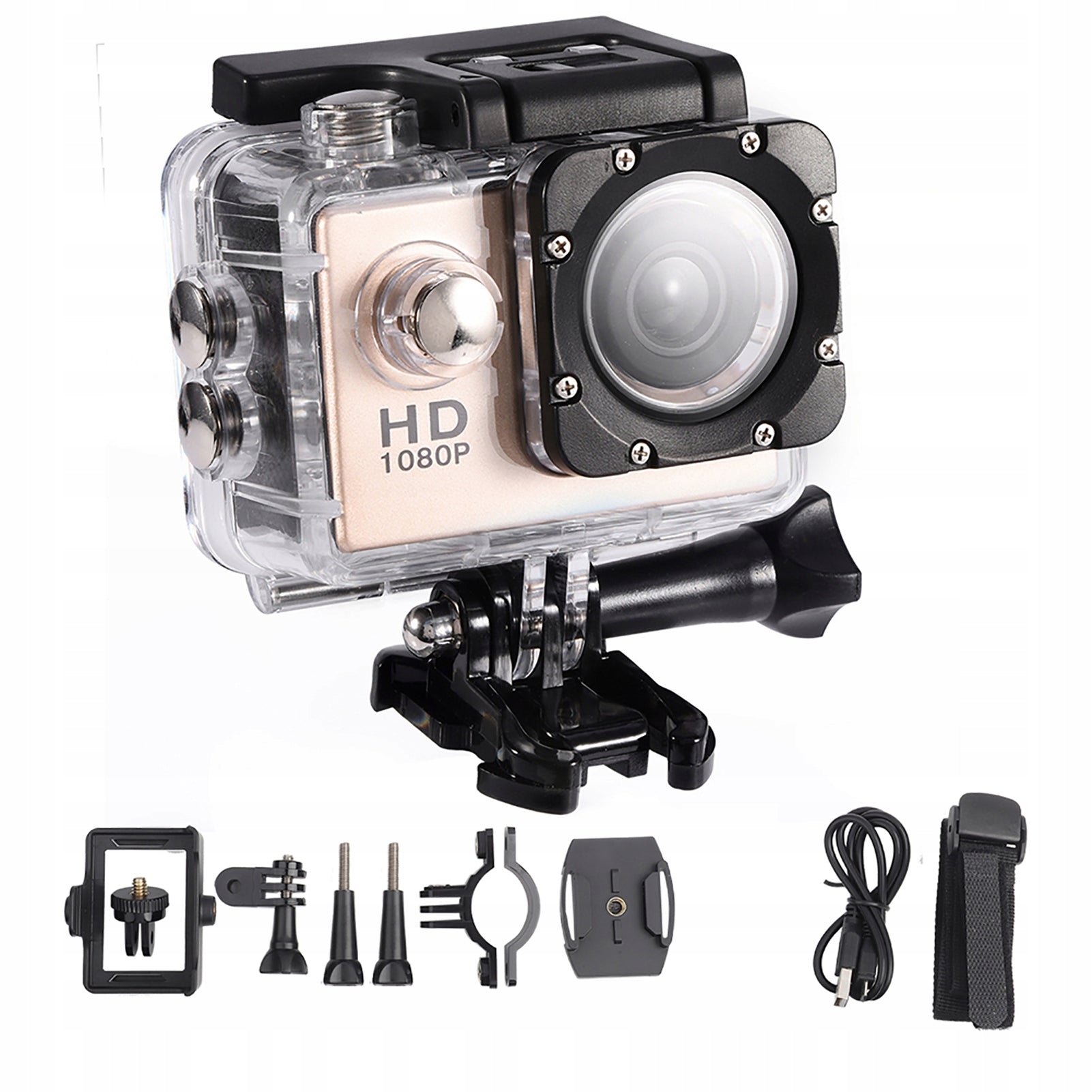 SPORTS CAMERA USB 2.0 HD 1080P FOR HELMET BIKE WATERPROOF AKCESORIA SET Brand no brand