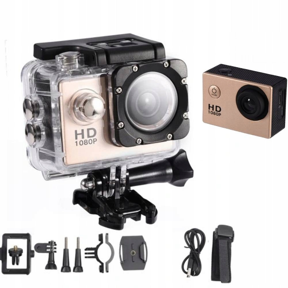 SPORTS CAMERA USB 2.0 HD 1080P FOR HELMET BIKE WATERPROOF AKCESORIA SET