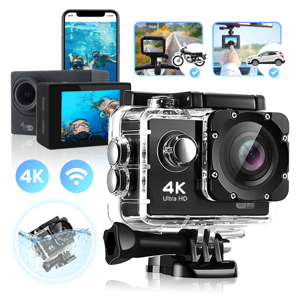 SPORTS CAMERA WATERPROOF FULL HD 1080P CAMERA + HANDLE SET