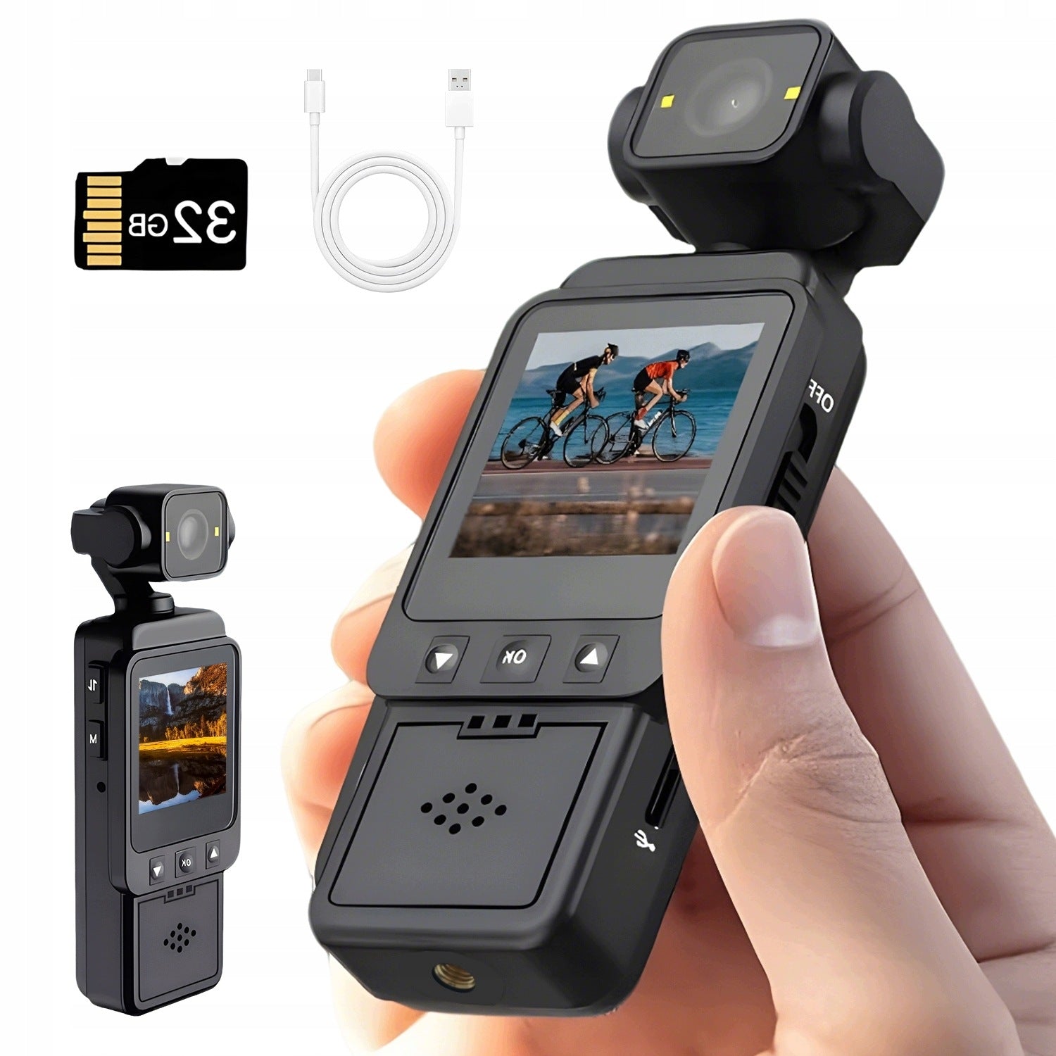SPORTS CAMERA WIFI 1080P 32GB TF BLACK MOTION DETECTION 360° 1000MAH
