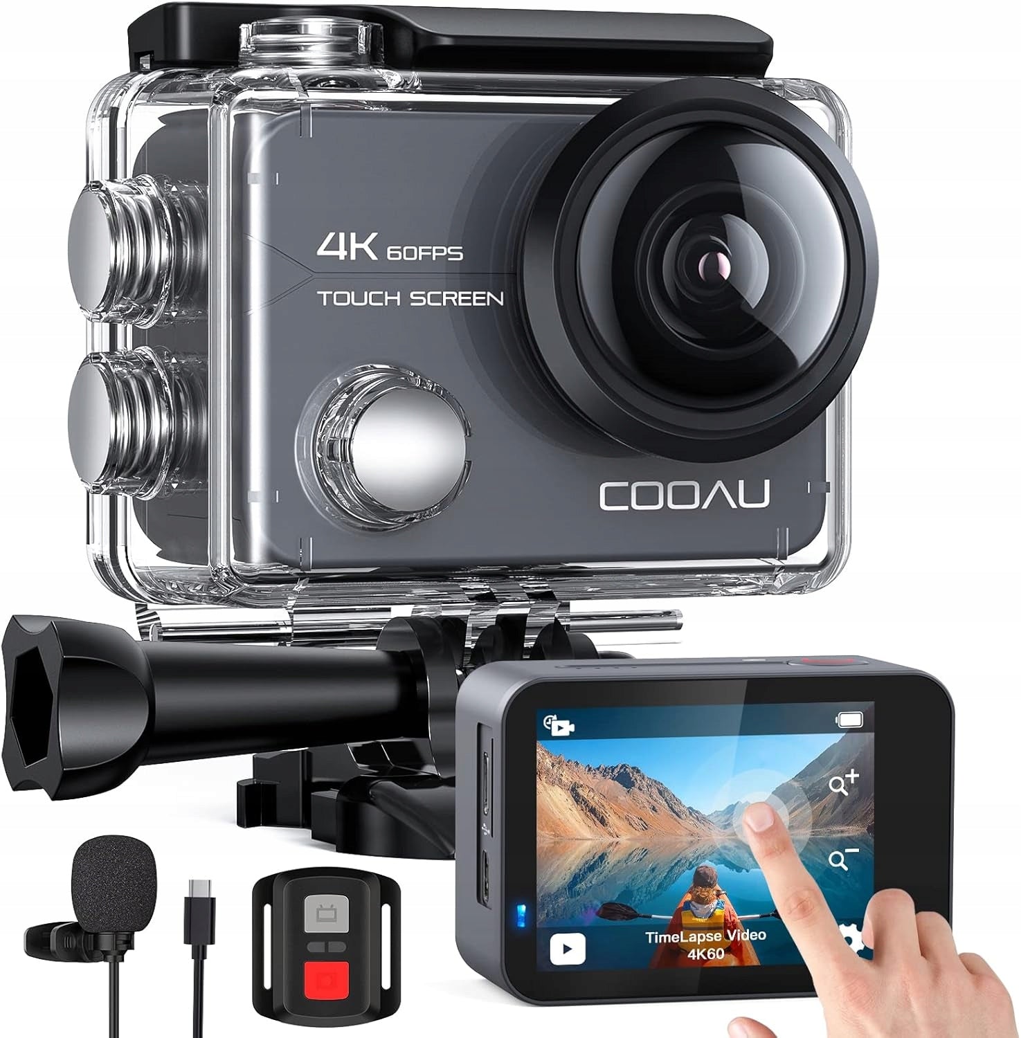 SPORTS CAMERA WIFI 4K 20MP UHD 8xZOOM MICROPHONE REMOTE CONTROL SET ACCESSORIES
