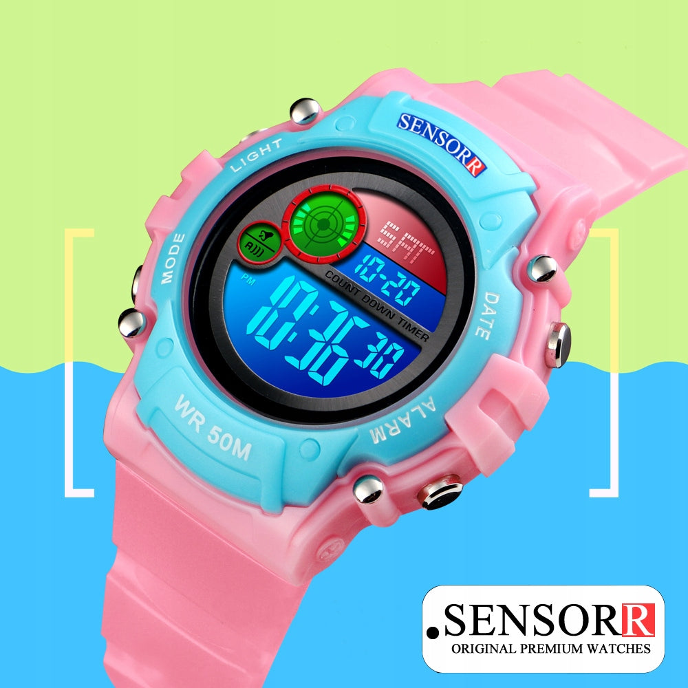 SPORTS CHILDREN'S WATCH FOR BOY GIRL COLORFUL BACKLIGHT Packaging status original
