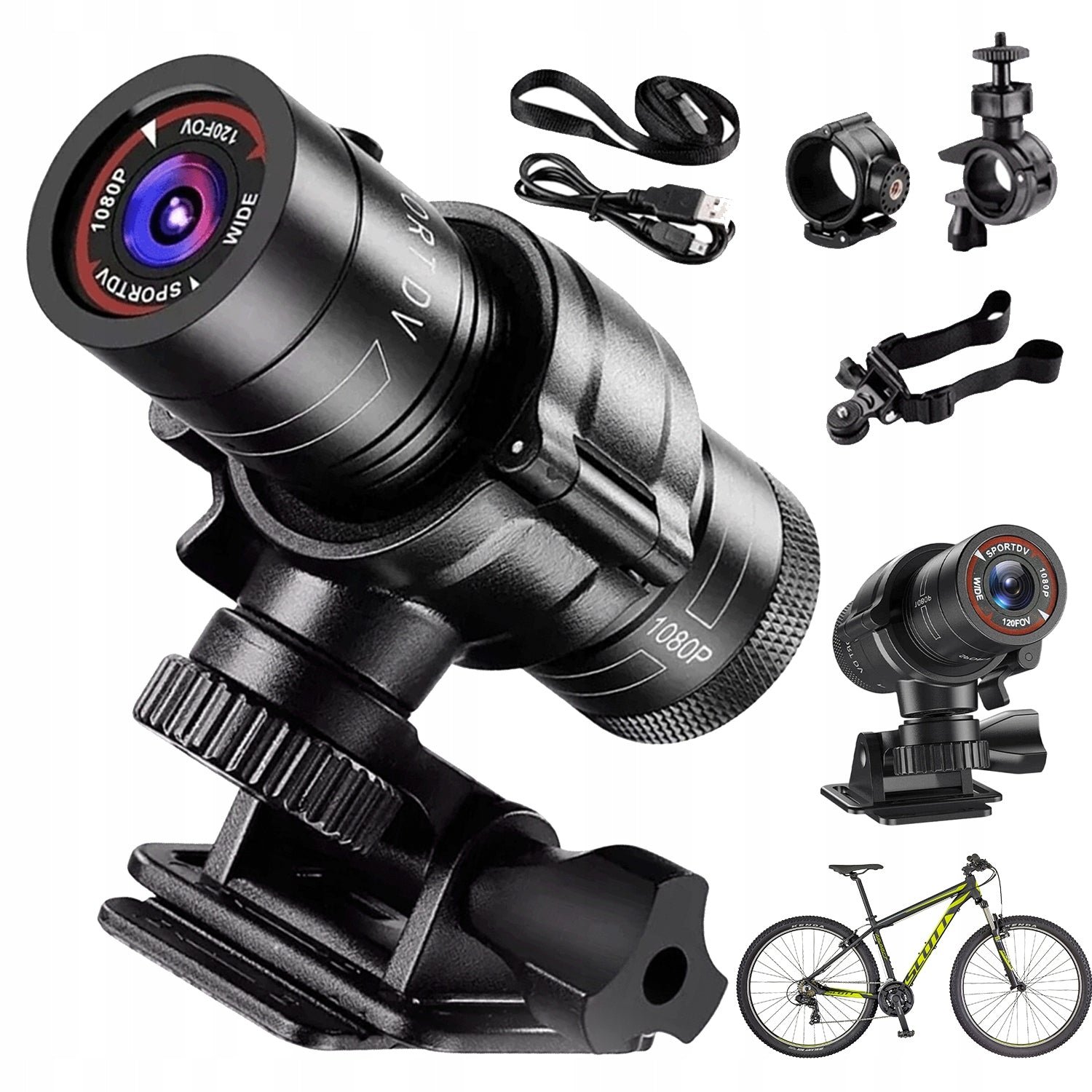SPORTS FULL HD 1080P CAMERA FOR HELMET BIKE MOTORCYCLE WATERPROOF 120° MINI