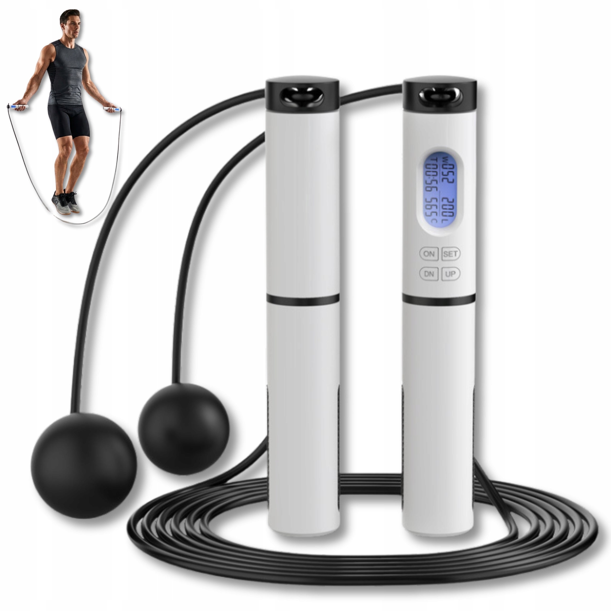 SPORTS JUMP ROPE WITH TRAINING COUNTER BLACK UNIVERSAL