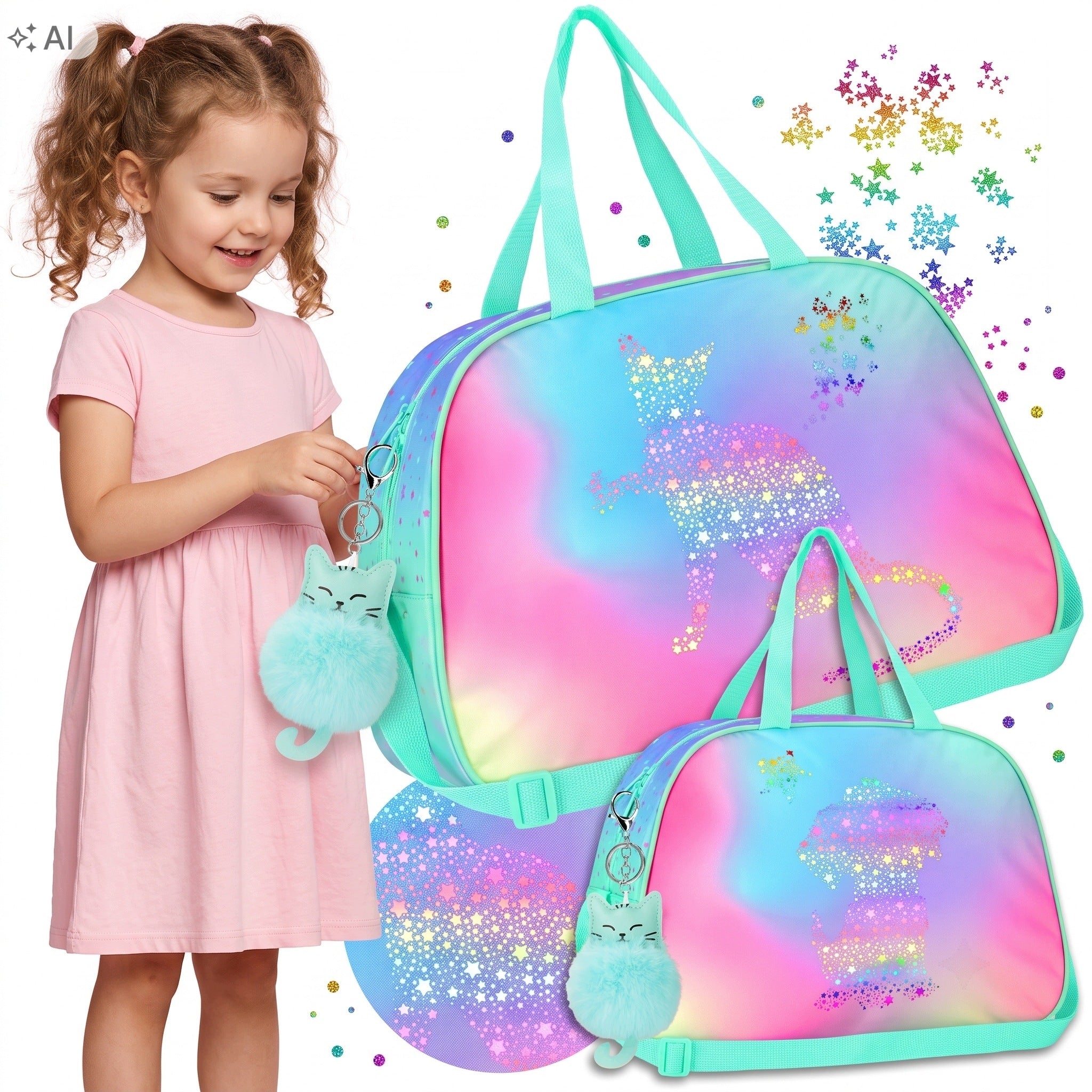 SPORTS SCHOOL BAG FOR GIRLS STARPAK IN CATS PINK SWIMMING POOL WF LARGE
