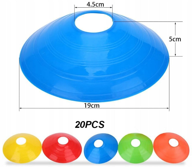 SPORTS TRAINING CONES ROUND COLORFUL OBSTACLES SET OF 20 Brand no brand