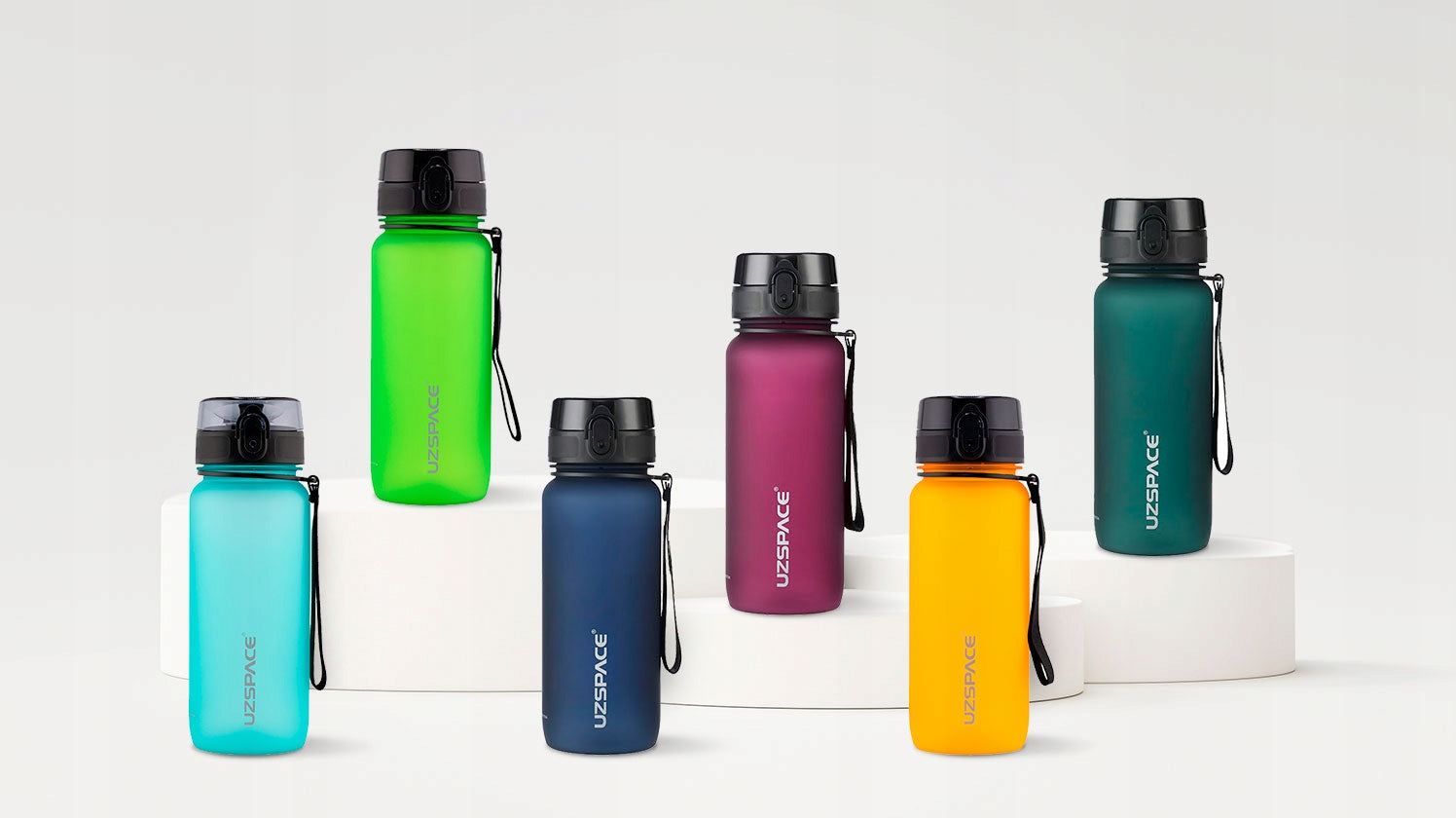 SPORTS WATER BOTTLE 1L TRITAN BOTTLE WITH MEASURING CUP BPA FREE BURGUNDY Color red