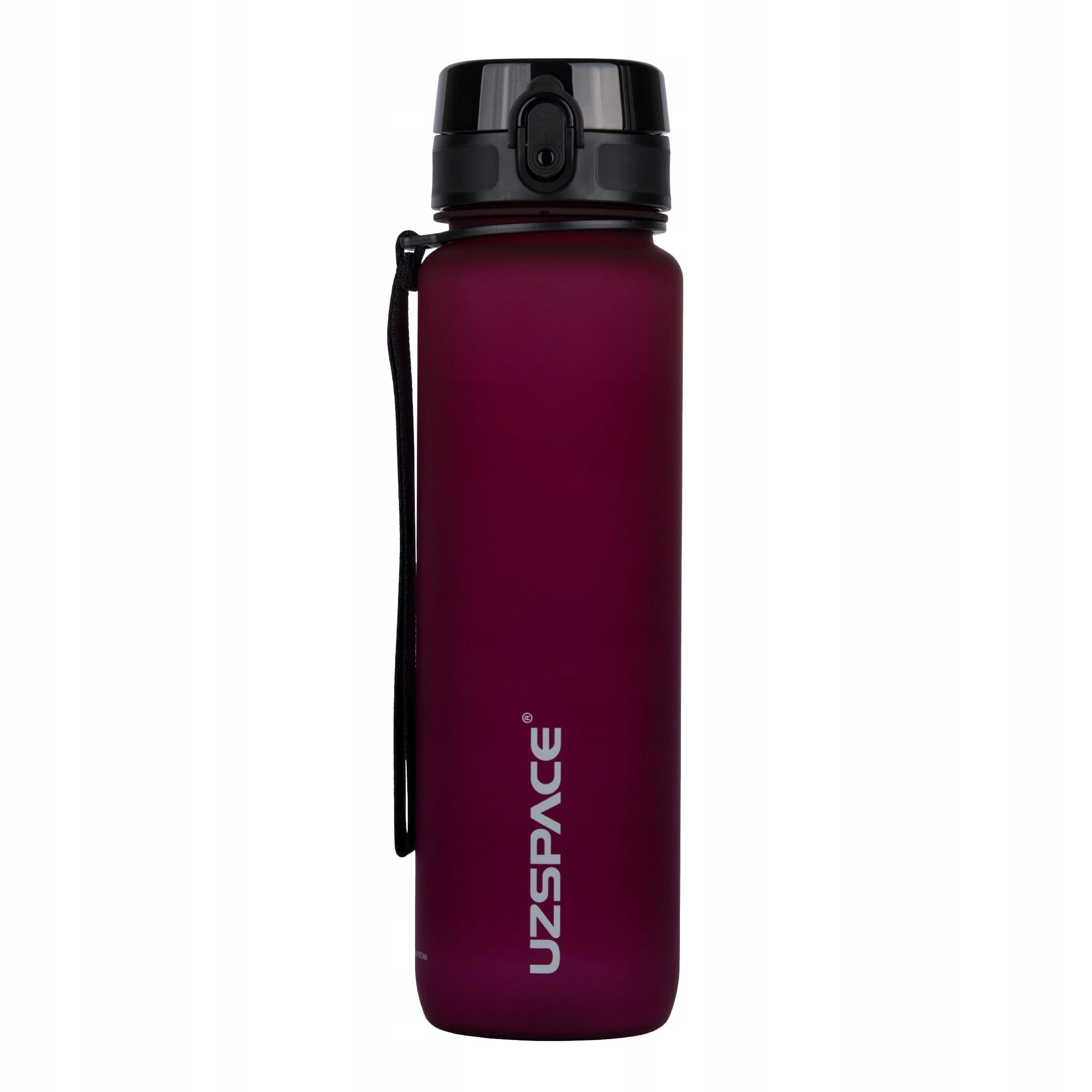 SPORTS WATER BOTTLE 1L TRITAN BOTTLE WITH MEASURING CUP BPA FREE BURGUNDY Kind bottle