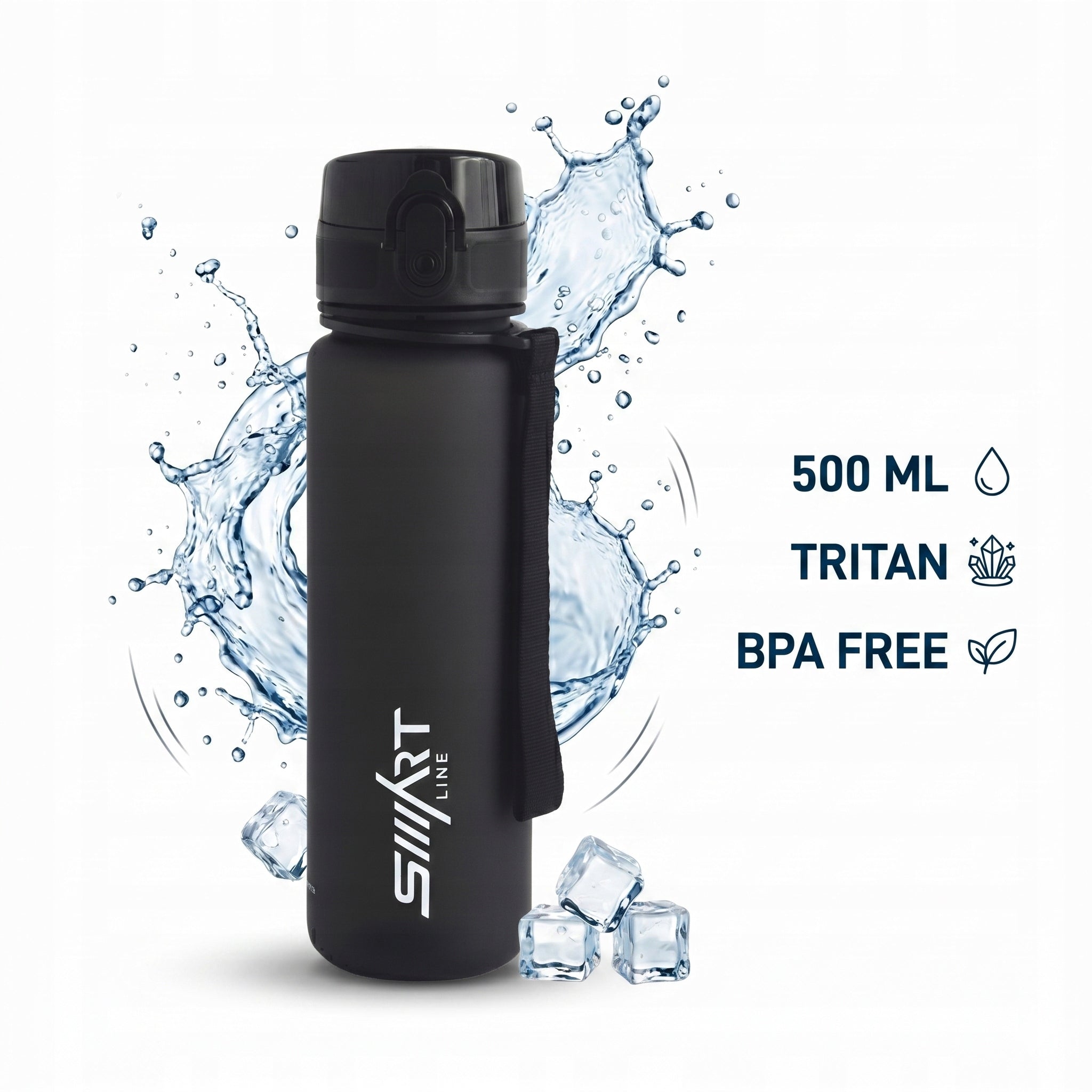 SPORTS WATER BOTTLE 500ml TRITAN AIRTIGHT BPA FREE FITNESS