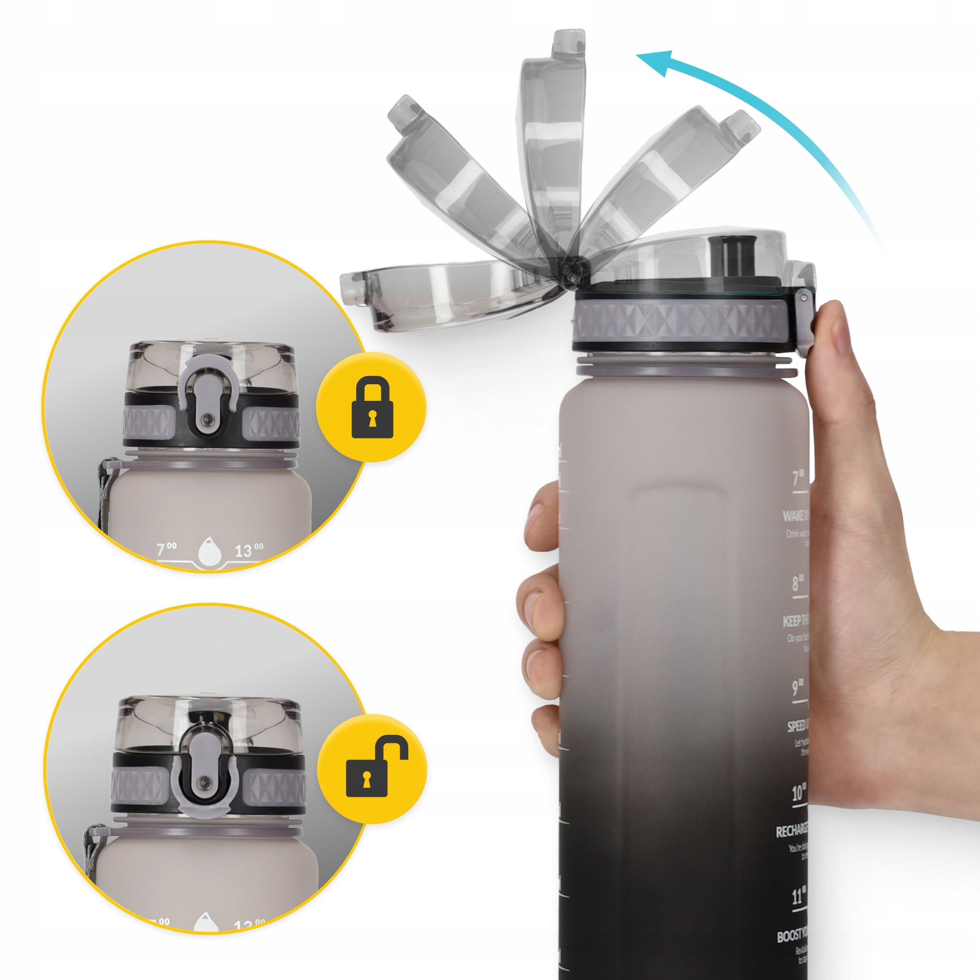 SPORTS WATER BOTTLE AIRTIGHT WATER DRINK BOTTLE SOLID TRITAN 1000 ml Brand 4FIZJO