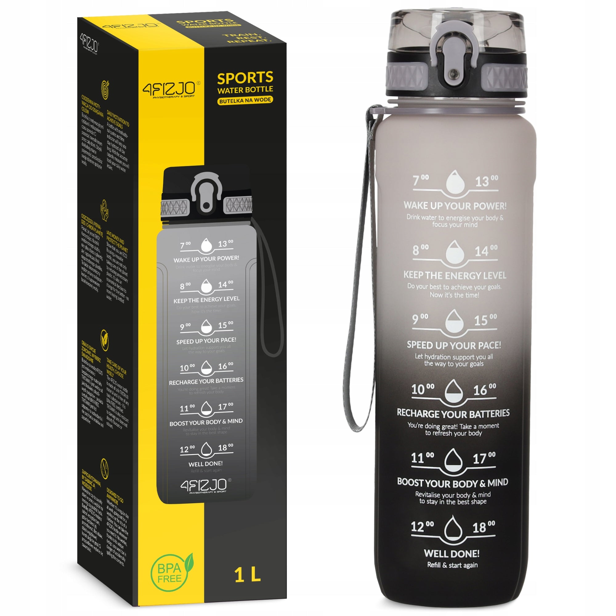 SPORTS WATER BOTTLE AIRTIGHT WATER DRINK BOTTLE SOLID TRITAN 1000 ml