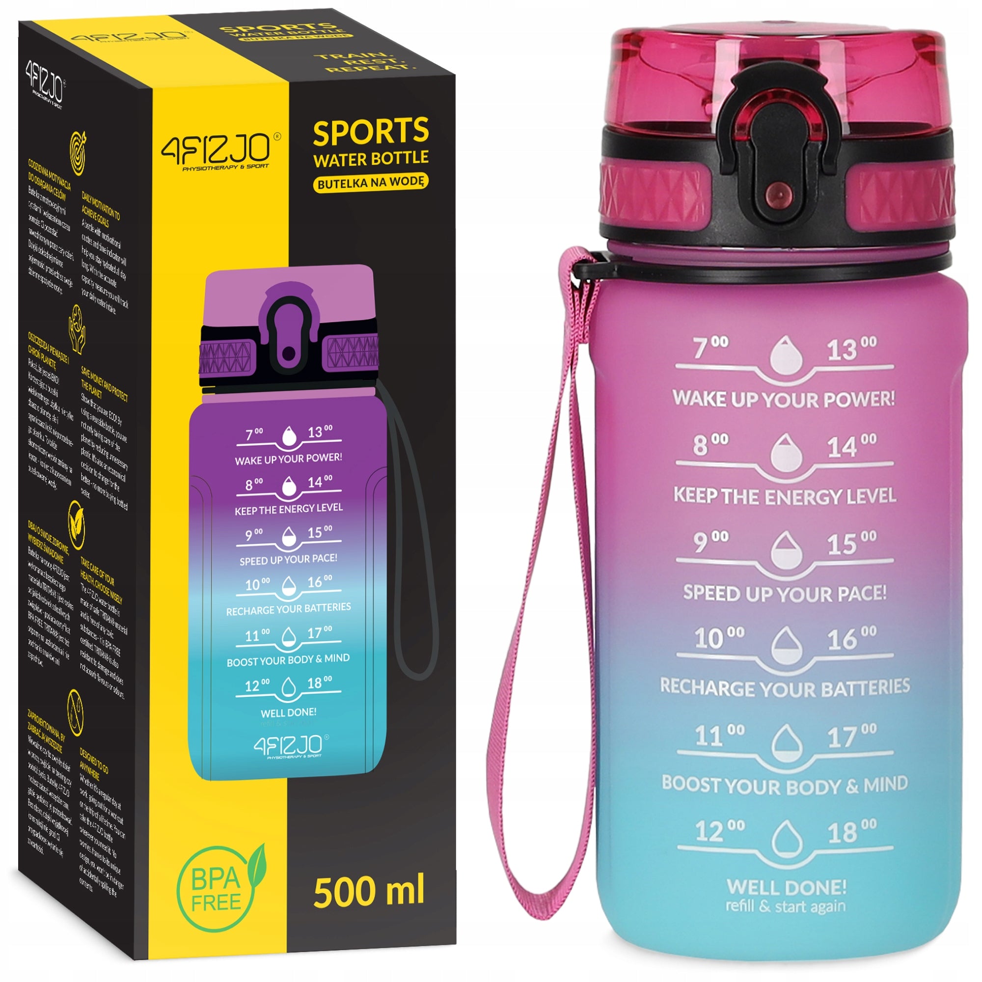 SPORTS WATER BOTTLE AIRTIGHT WATER DRINK BOTTLE SOLID TRITAN 500 ml