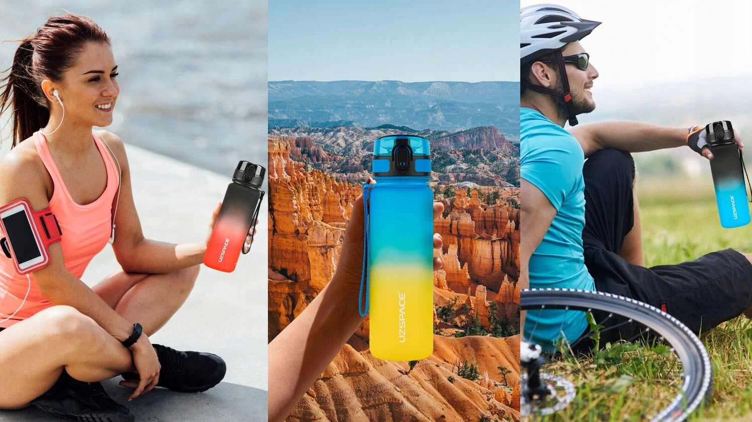 SPORTS WATER BOTTLE GYM WATER BOTTLE TRITAN BPA FREE black-blue Kind bottle