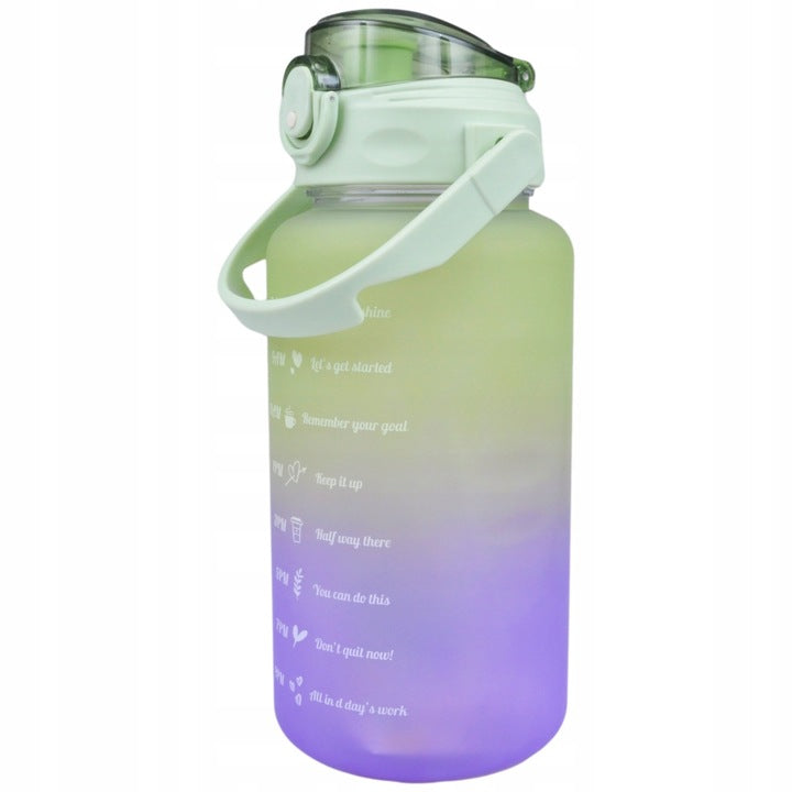 SPORTS WATER BOTTLE MOTIVATIONAL FOR FITNESS GYM 1,5L SOFT STRAW