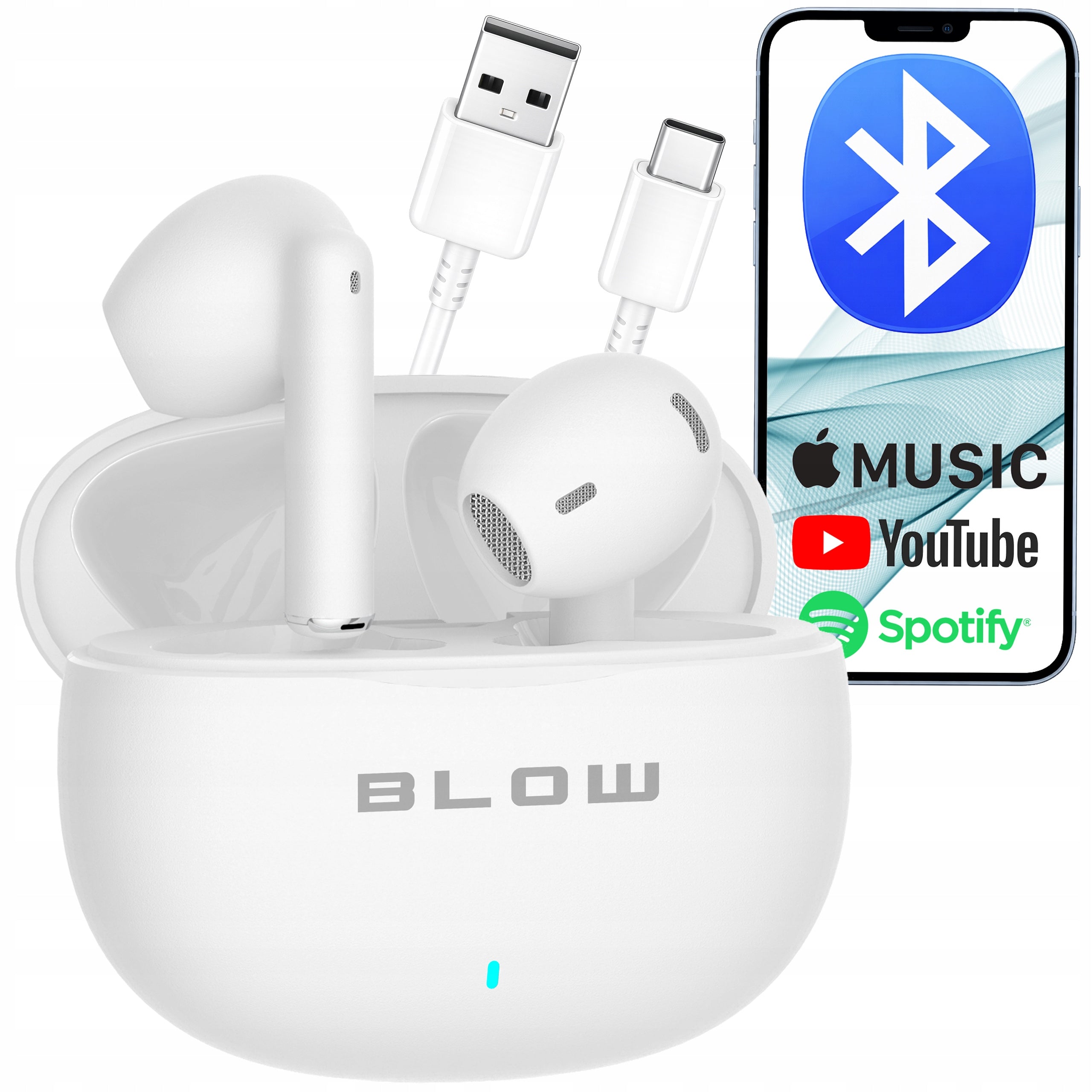 SPORTS WIRELESS HEADPHONES ANC EARBUDS MICROPHONE POWERBANK BLUETOOTH