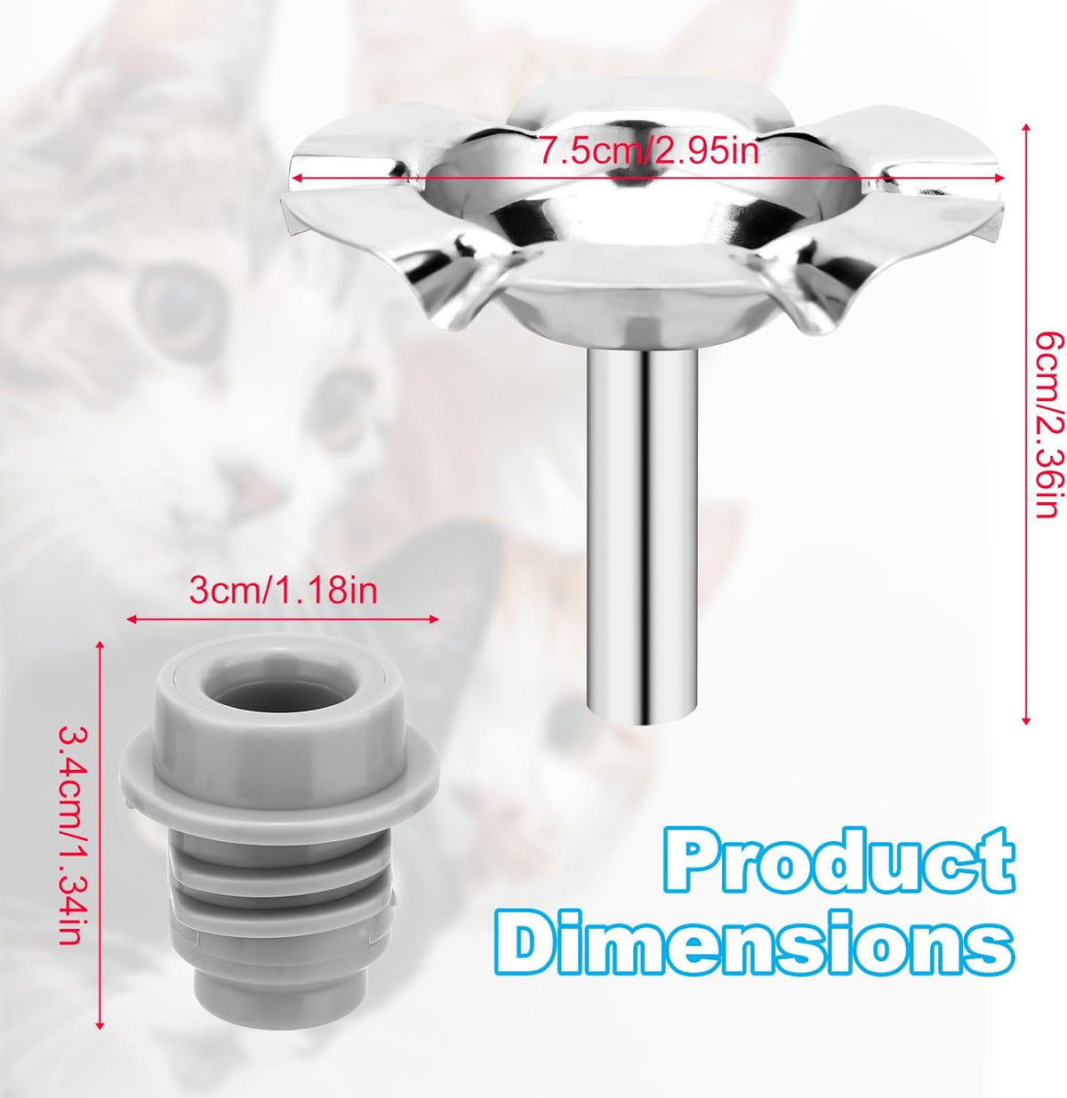 SPOUT FLOWER FOUNTAIN CAT 2,6L STAINLESS STEEL HANDLE Brand IN