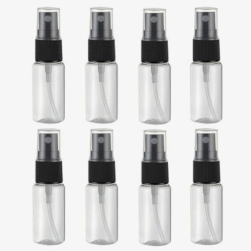 SPRAY BOTTLE 15 ML CLEAR PLASTIC SET OF 8 PLASTIC