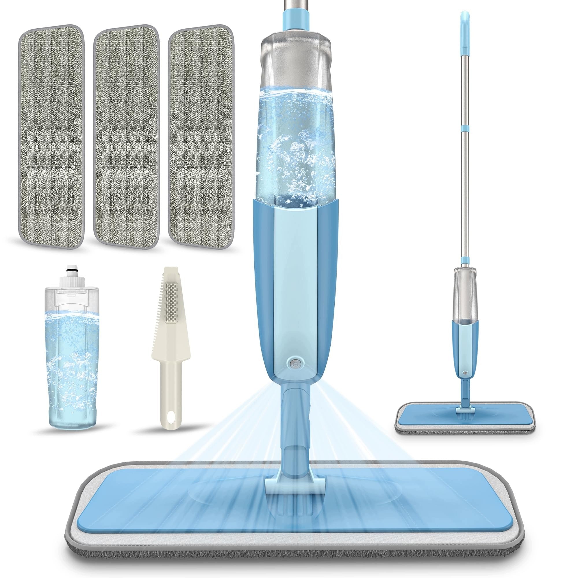 SPRAY MOP WITH MICROFIBER PADS FOR FLOOR CLEANING WITH 3 REPLACEMENT PADS MOP FOR