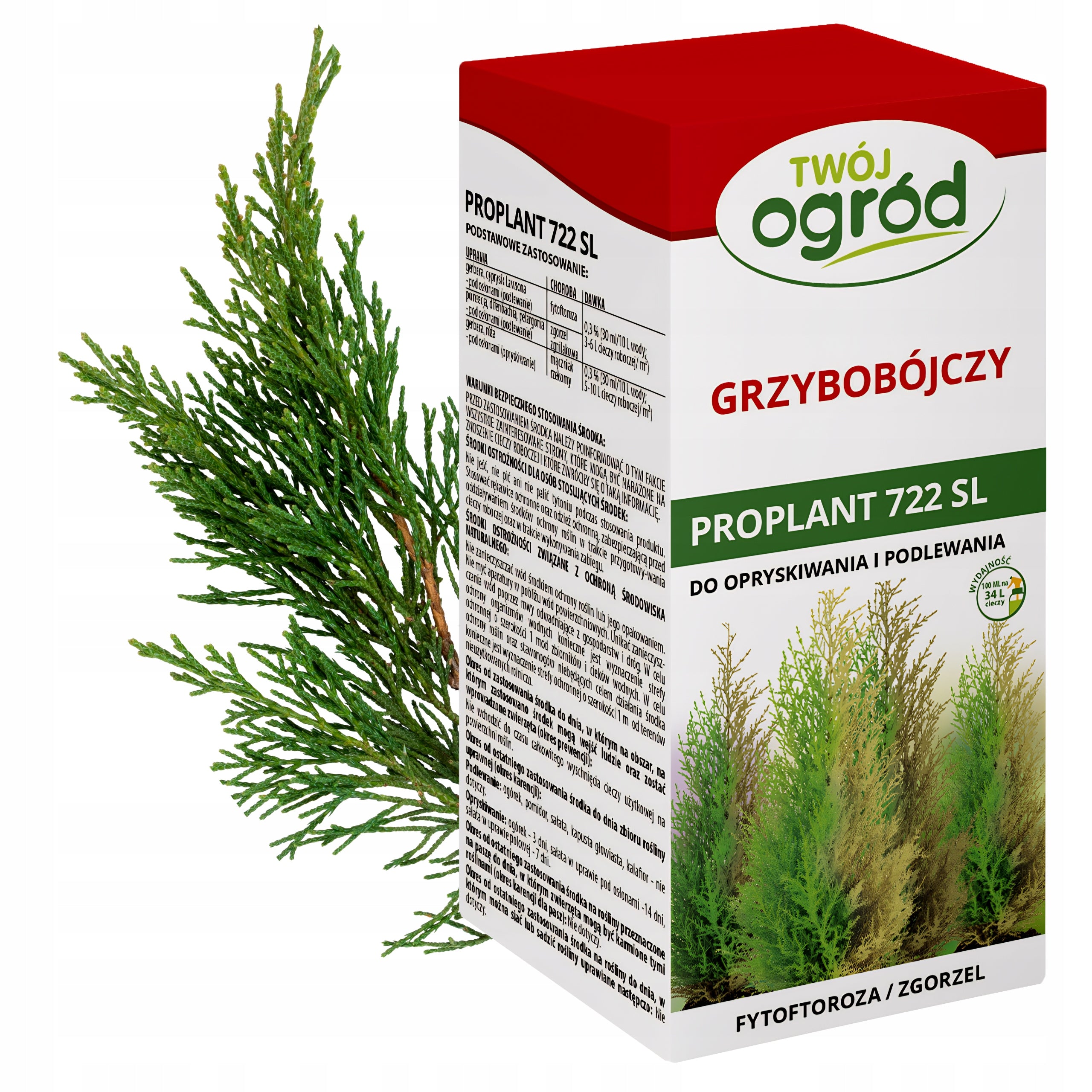 SPRAYING CONIFERS PROPLANT 100ml 722SL FUNGICIDE TUJE PHYTOPHOROSIS Manufacturer Twój Ogród