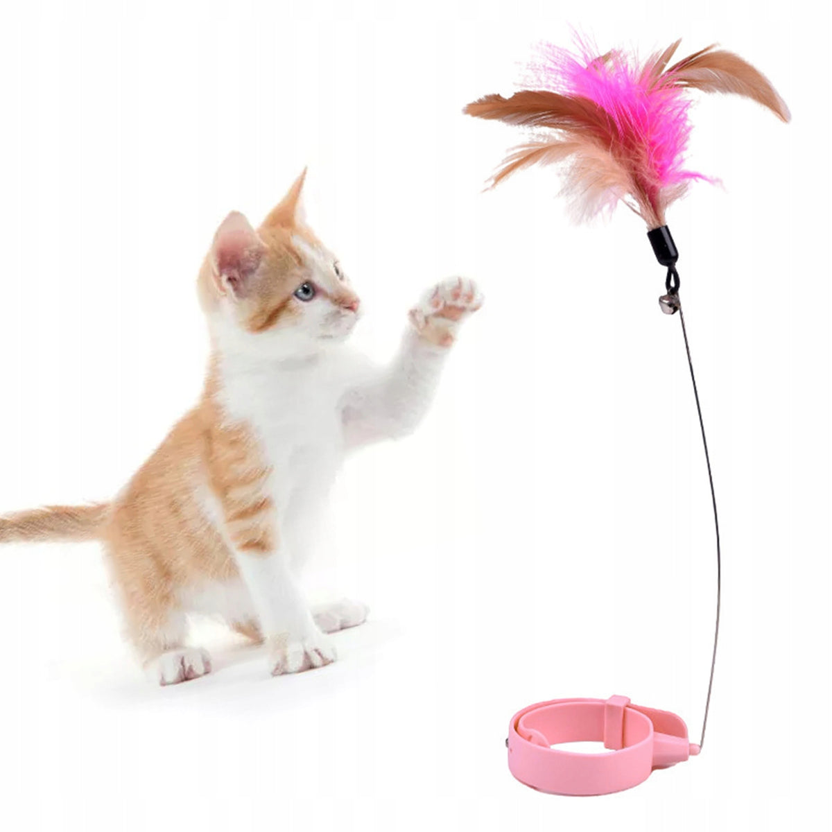 SPRING-LOADED CAT TOY WITH FEATHER COLLAR Packaging status original