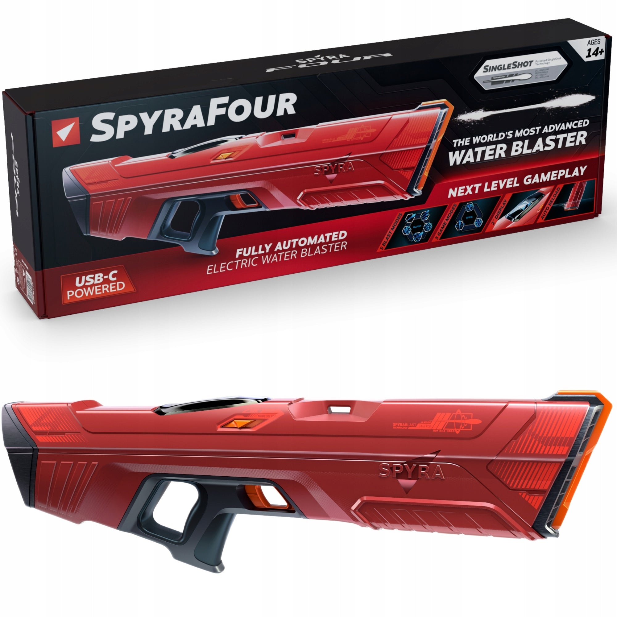 SPYRA SPYRAFOUR ELECTRIC WATER LAUNCHER GUN WATER RIFLE