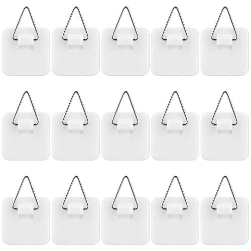 SQUARE SELF ADHESIVE HOOKS FOR PICTURE FRAMES 15 PCS STEEL Brand no brand