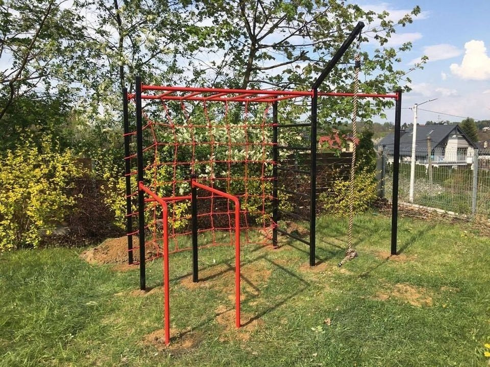 SQUARE STREET WORKOUT BAR HANDRAILS + PLAY CLIMBING ROPE PROFILE 50X50X3 Installation method other