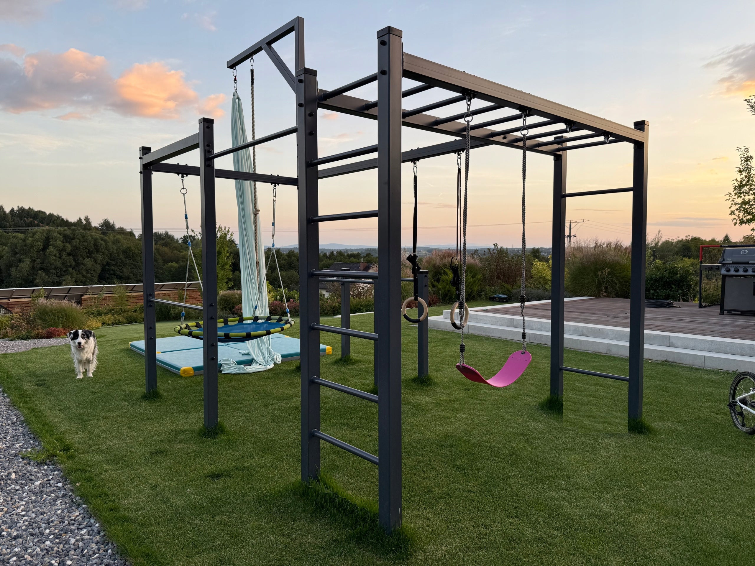 SQUARE STREET WORKOUT BAR HANDRAILS + PLAY CLIMBING ROPE PROFILE 50X50X3 Kind parallel bars