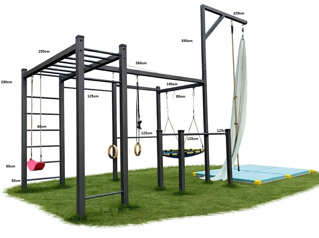 SQUARE STREET WORKOUT BAR HANDRAILS + PLAY CLIMBING ROPE PROFILE 50X50X3 Manufacturer code STANDARD2