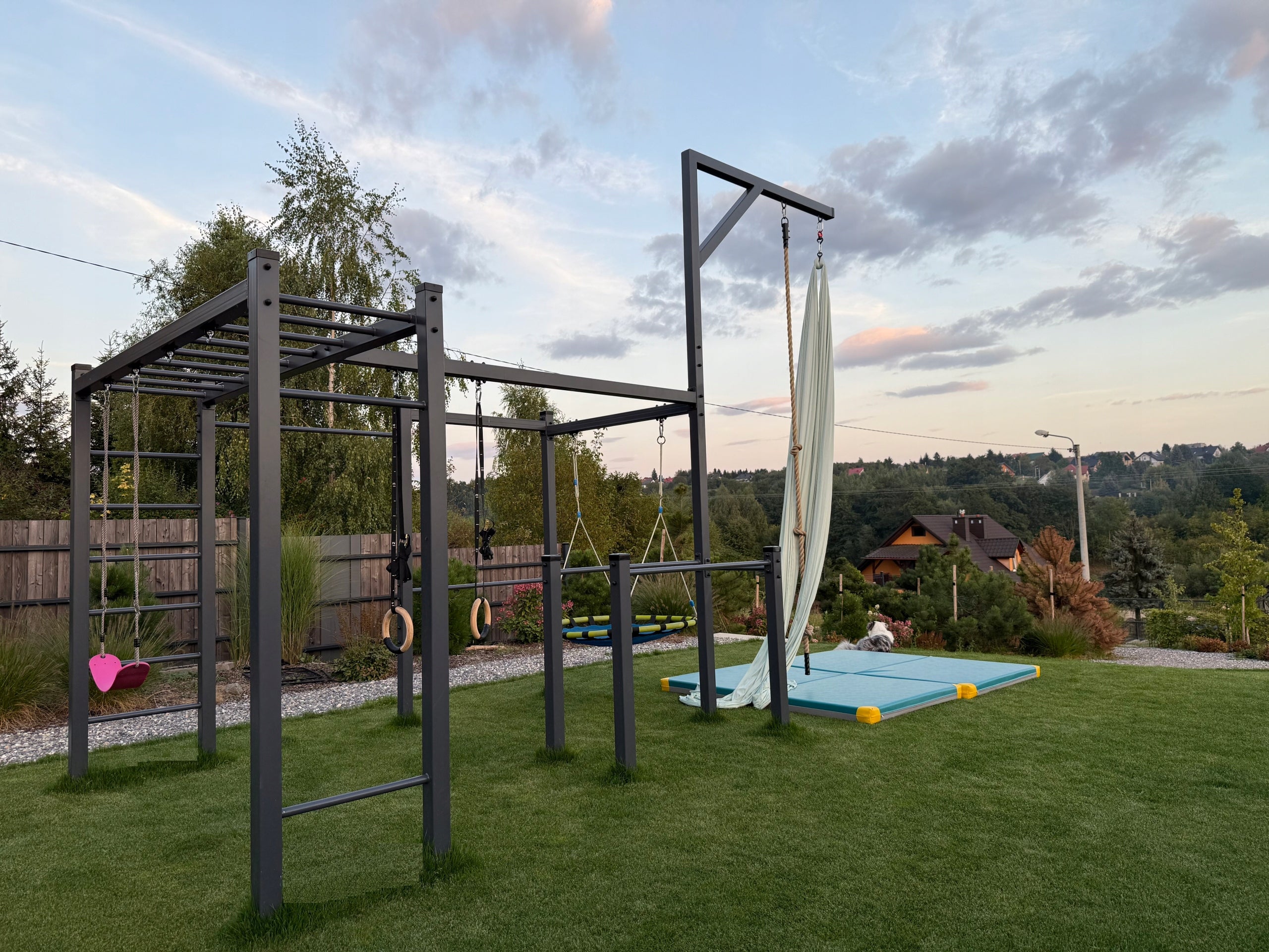 SQUARE STREET WORKOUT BAR HANDRAILS + PLAY CLIMBING ROPE PROFILE 50X50X3 Model PSW1