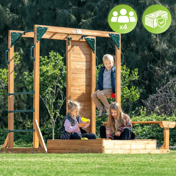 SQUARE TOYS FOR CHILDREN WOODEN FUNLAND IV 4IN1 CLIMBING WALL BARS Dominant material wood