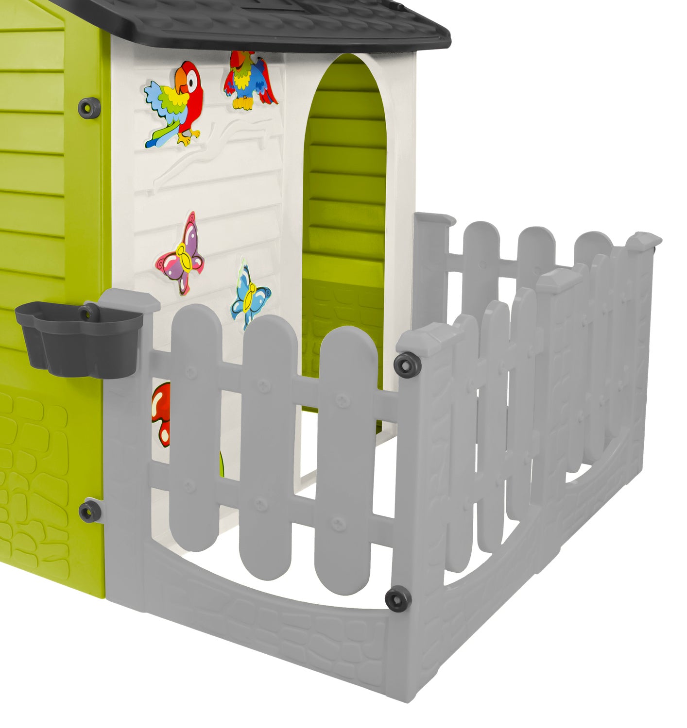 SQUARE TOYS Garden House WITH FENCE SLIDE TABLE SET 3in1 Polish Included slide