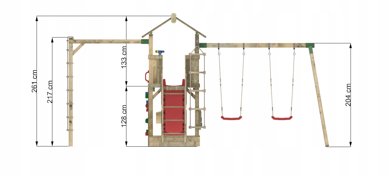 SQUARE TOYS Slide 2x Swing Climbing Wall for children +FREEBIES Kid's age 3＋ years