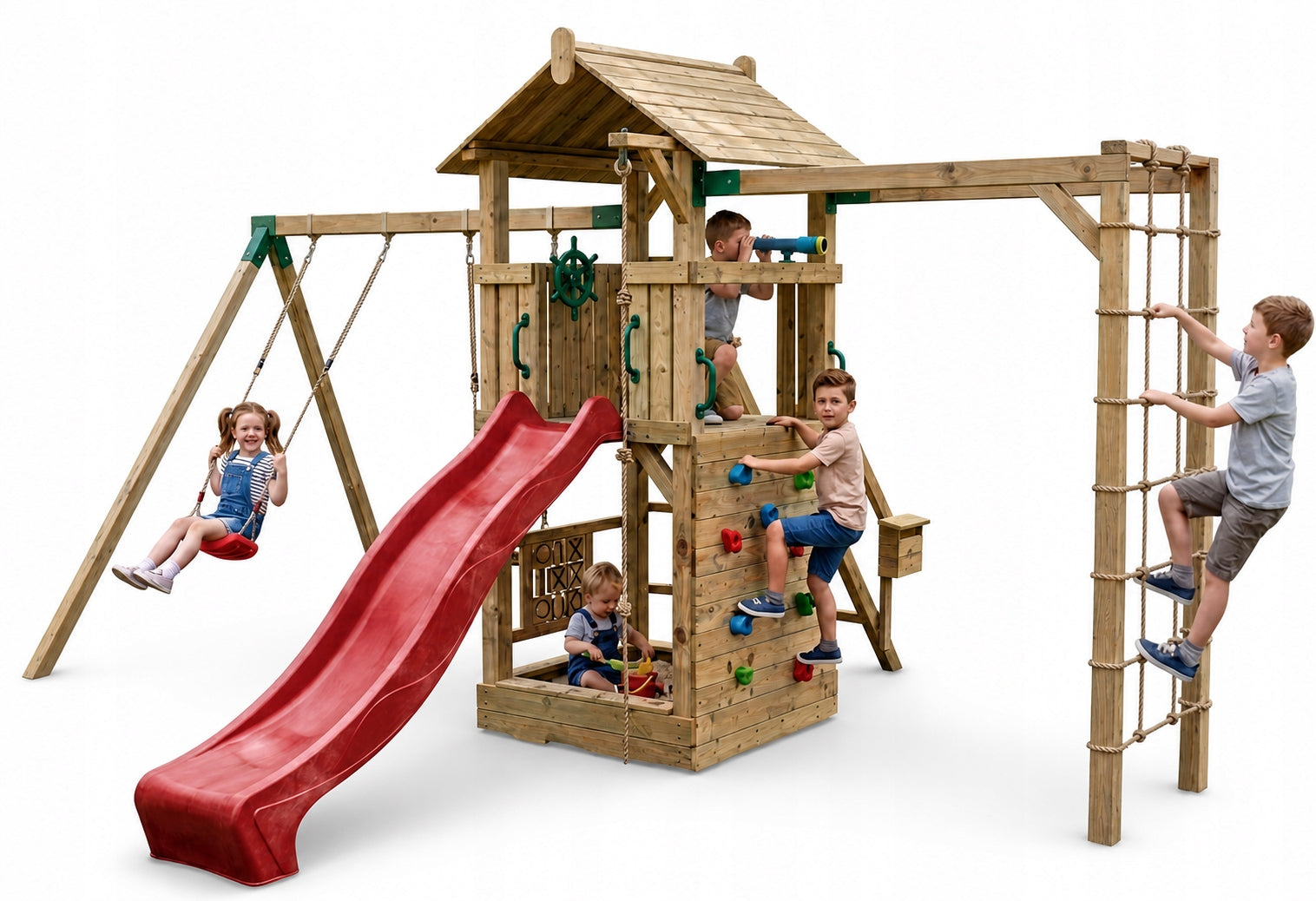 SQUARE TOYS Slide 2x Swing Climbing Wall for children +FREEBIES
