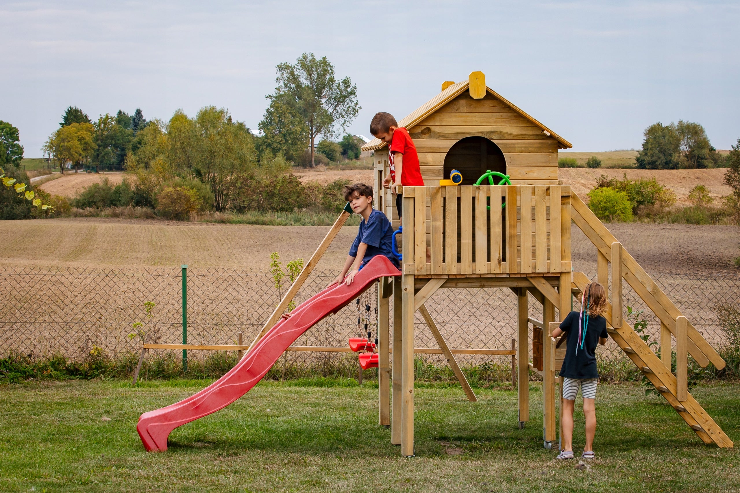 SQUARE TOYS Slide Cottage for children 2x Swing MANUFACTURER!!! + Freebies Packaging status original