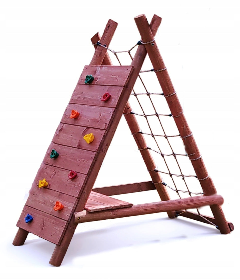 SQUARE TOYS WOODEN FOR GARDEN DOUBLE-SIDED CHEERFUL CLIMBING WALL