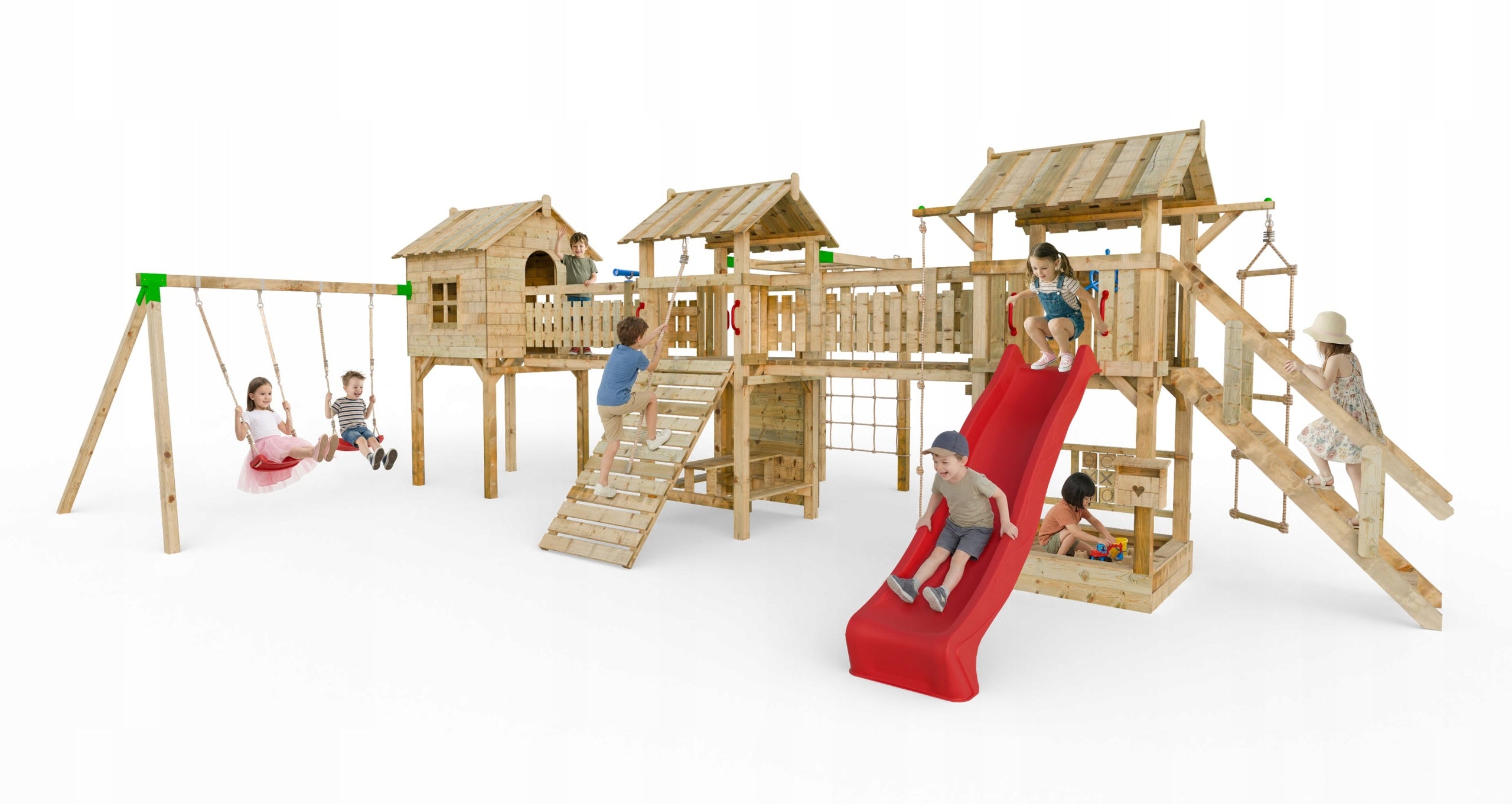 SQUARE TOYS XXL Slide Cottage for children 2x Swing Monkey Grove + FREEBIES