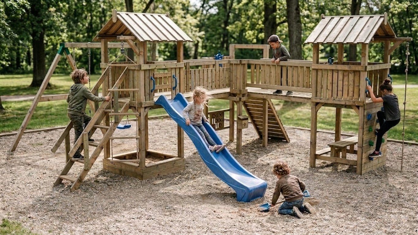SQUARE TOYS XXL Slide Tower Sandbox for children 2x Swing +FREEBIE Manufacturer code TP-C