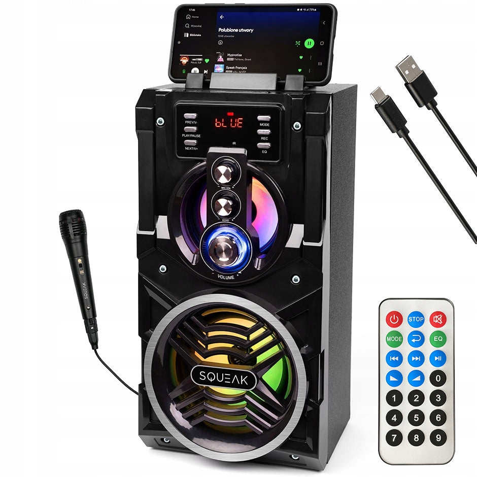 SQUEAK BeatBoxer BOOMBOX 850W BT FM KARAOKE MIK
