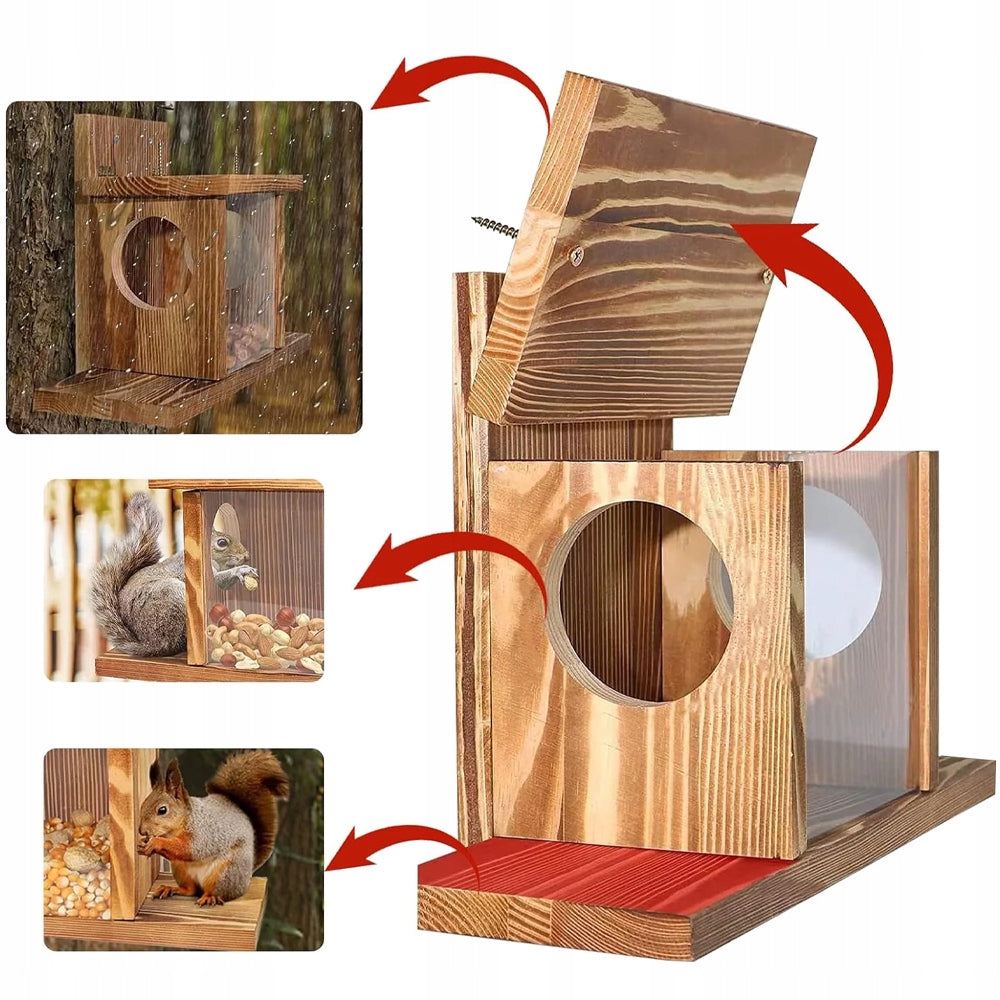 SQUIRREL FEEDER - COTTAGE, NESTING BOX WITH OPENING ROUND 35X24CM Manufacturer no brand