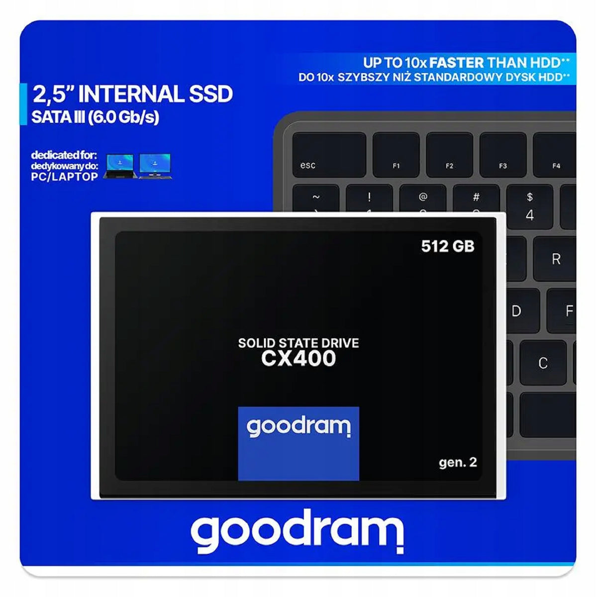 SSD 512GB GoodRam SATA fast laptop computer 500GB SSDPR-CX400-512 Manufacturer code DYSK
