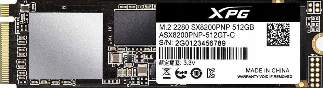 SSD ADATA XPG SX8200 Pro 512GB M.2 NVMe PCIe 3350/2350 Manufacturer code ASX8200PNP-512GT-C