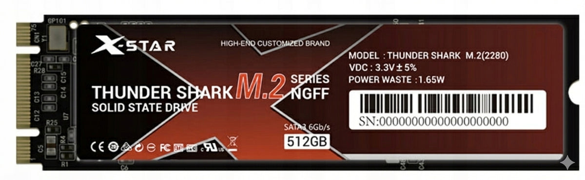 SSD X-Star Thunder Shark 512GB M.2 SATA / NGFF 2280 Packaging status original