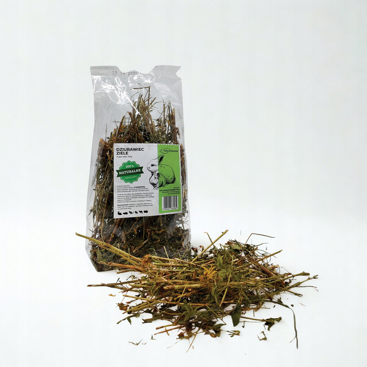 ST JOHN'S WORT NATURAL HERBS FOR RABBIT RODENTS DELICACY 100G Manufacturer code Dziurawiec ziele 100 g