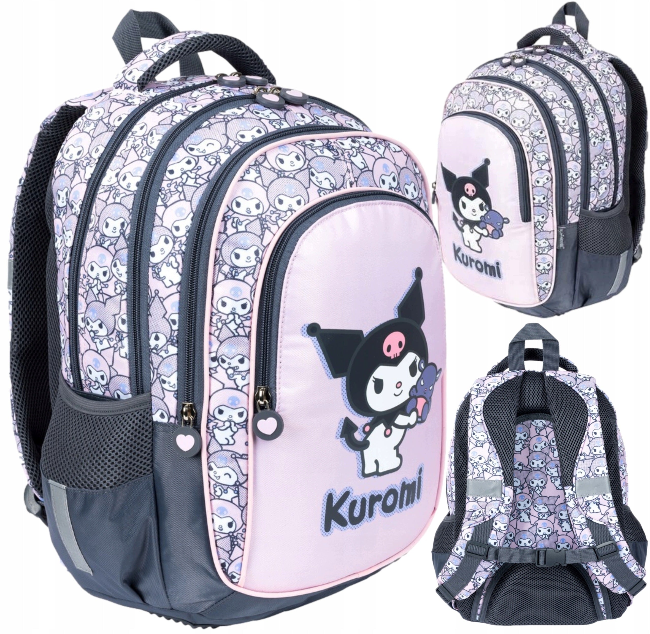 ST.MAJEWSKI BACKPACK FOR GIRLS 4-chamber KUROMI PINK