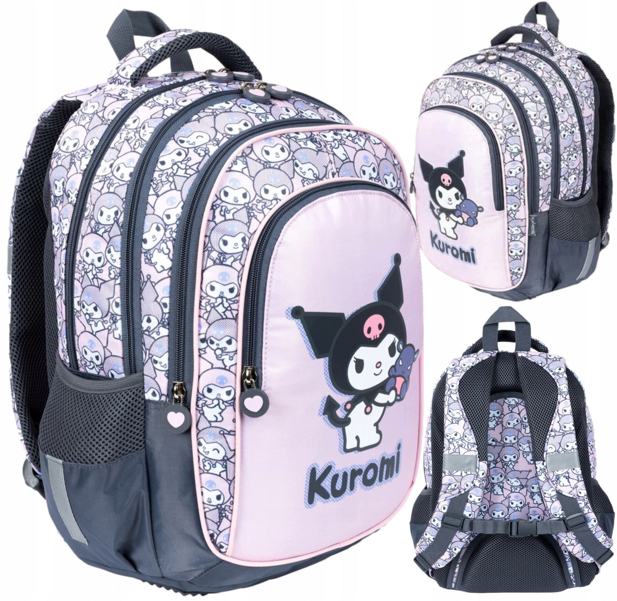 ST.MAJEWSKI BACKPACK FOR GIRLS 4-chamber KUROMI PINK