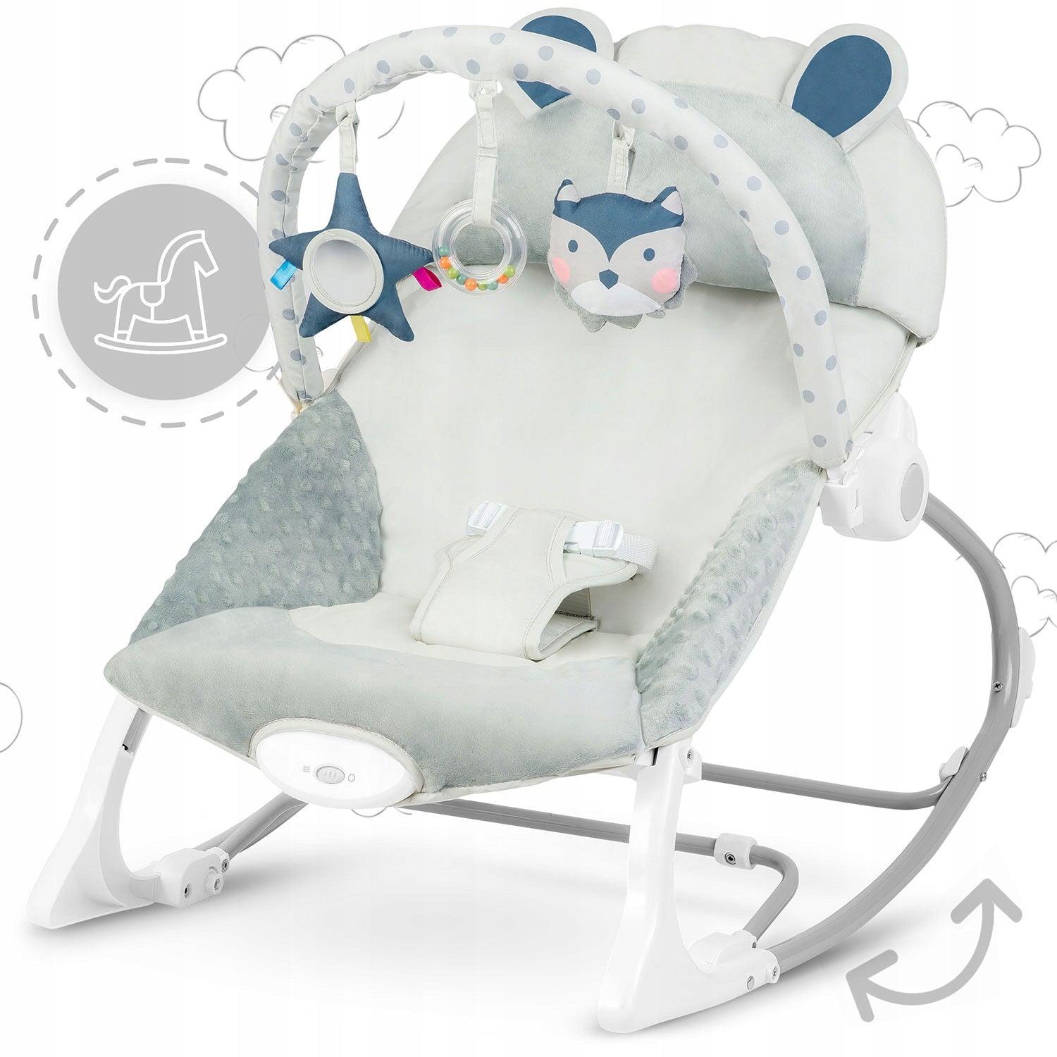 STABLE BABY LOUNGER ROCKER 2IN1 CRADLE VIBRATION TOY0-18KG