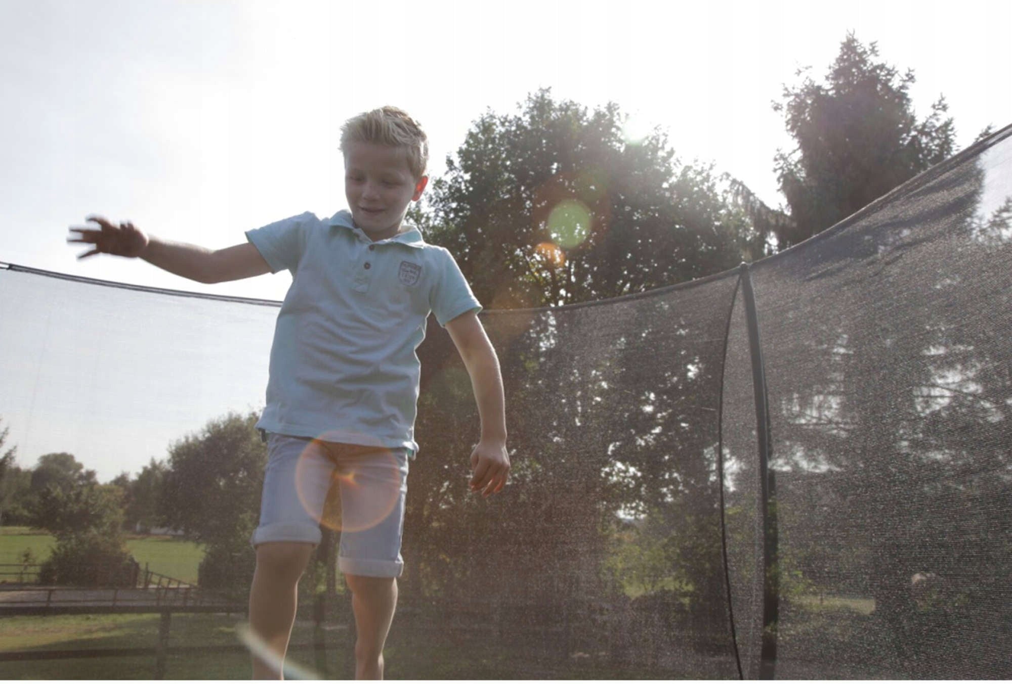 STABLE GARDEN TRAMPOLINE FOR THE GROUND WITH SAFETY NET 244 CM Net height 164 cm